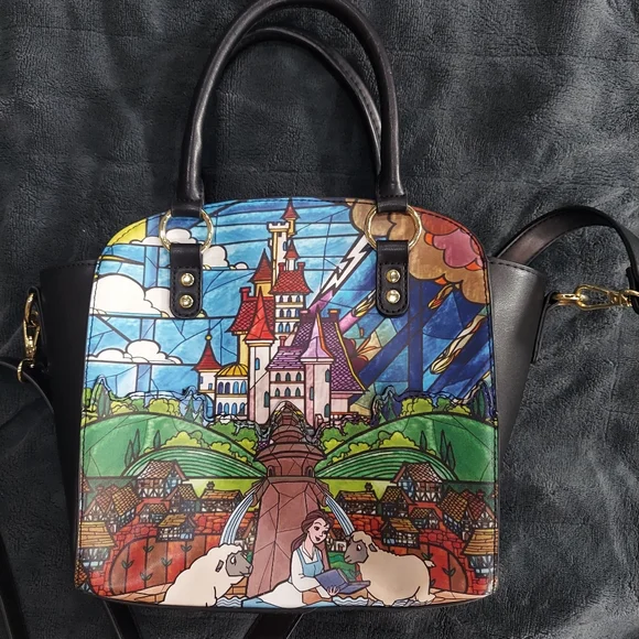 Loungefly Disney Beauty And The Beast Bag Purse Tote With Wallet - Picture 2 of 7